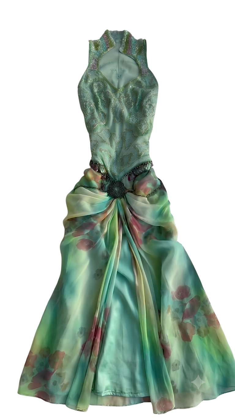 Draped Floral Dress